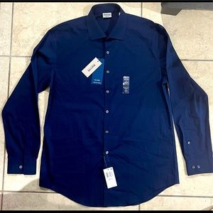 Dark Navy/ Reaction Kenneth Cole/ Slim Fit Size 16/ Long Sleeve Shirt